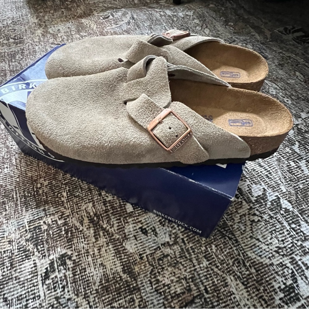 Birkenstock Boston | Taupe Suede | 38 Narrow